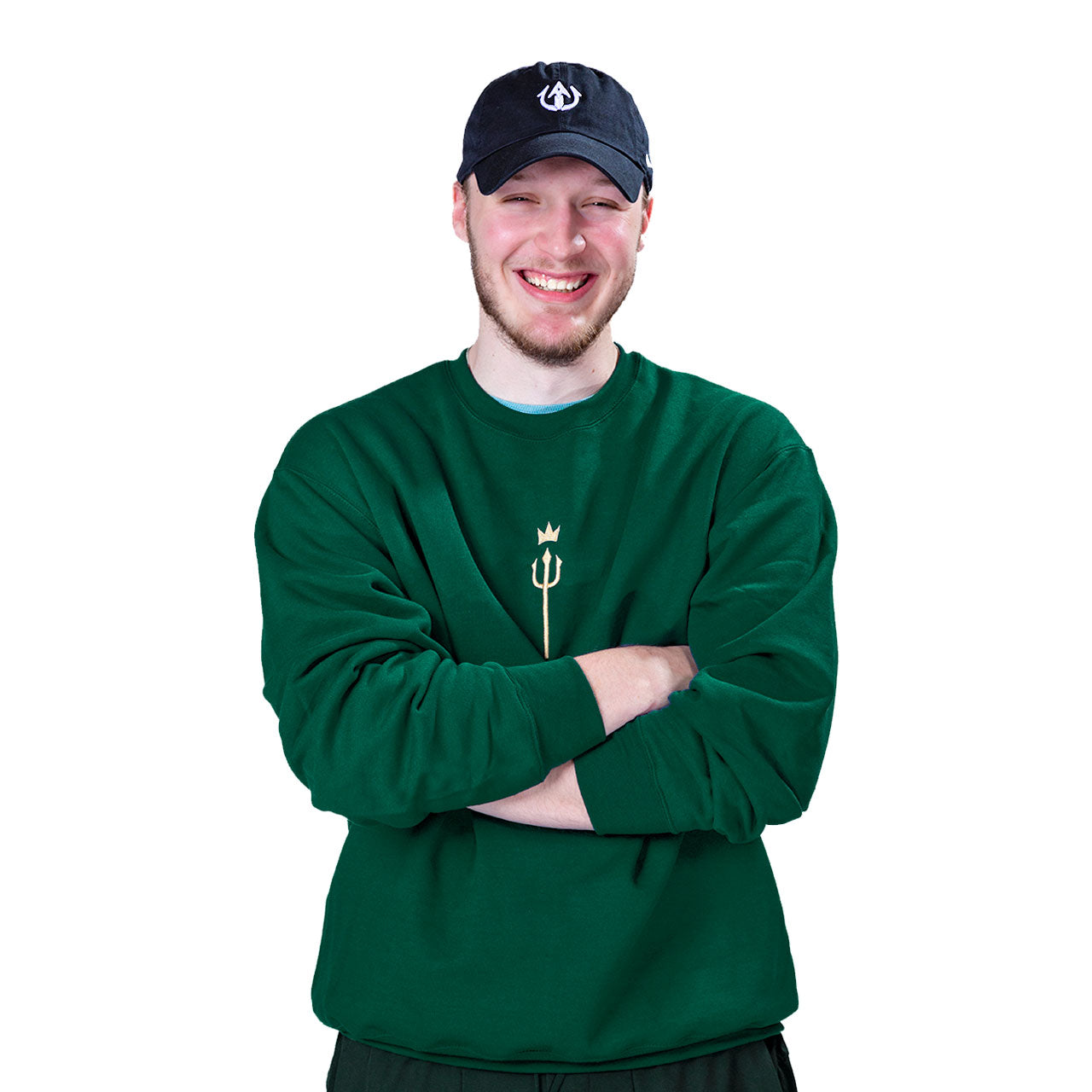awesamdude King Trident Embroidered Crewneck Sweatshirt
