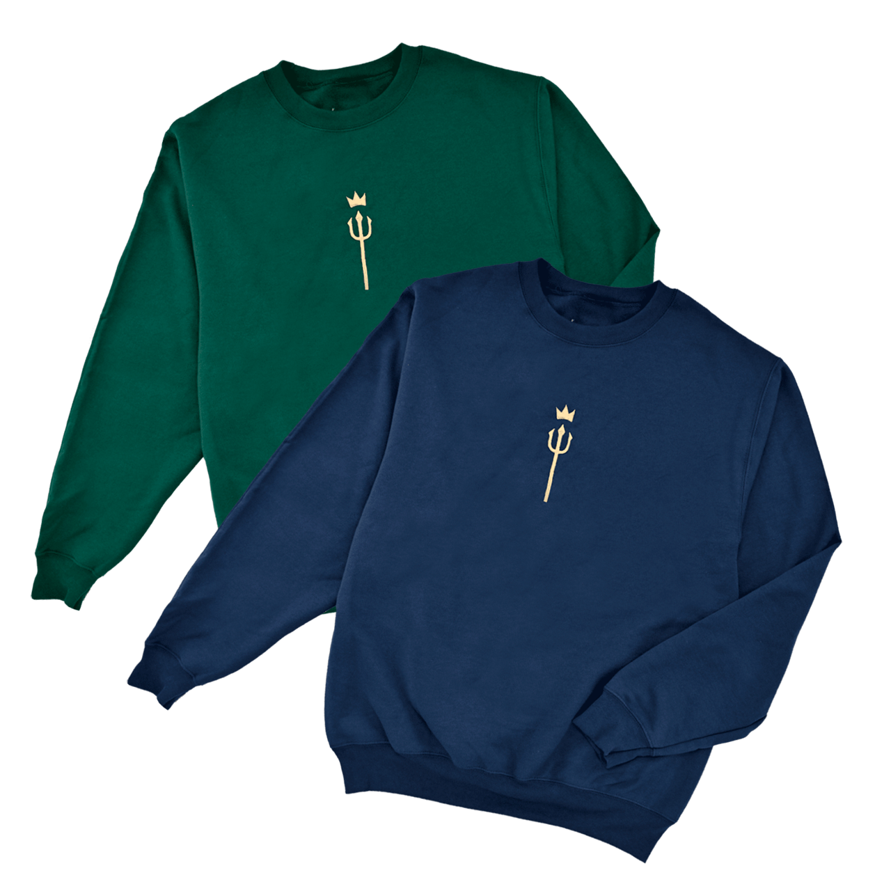 awesamdude King Trident Embroidered Crewneck Sweatshirt