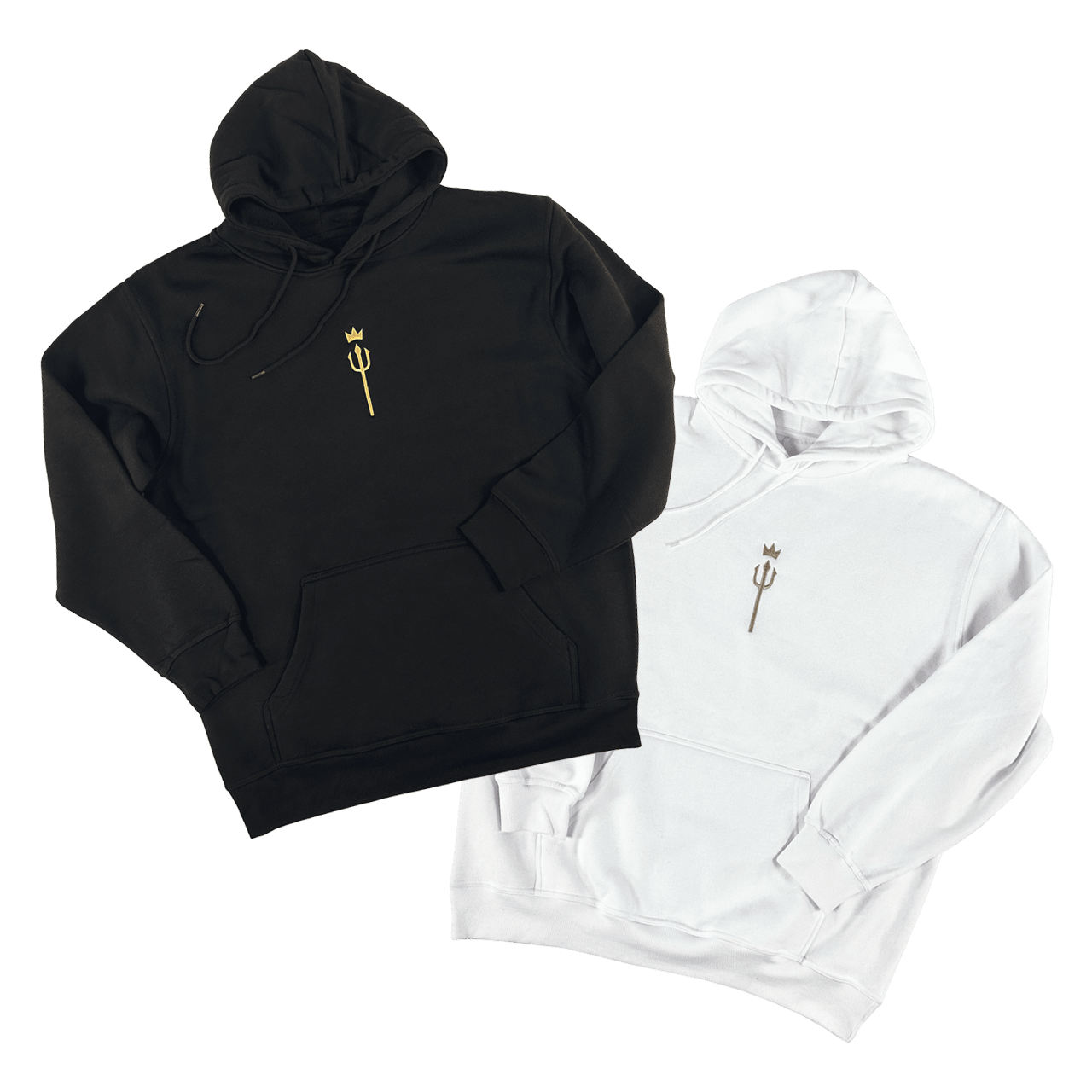 awesamdude Embroidered King Trident Pullover Hoodie