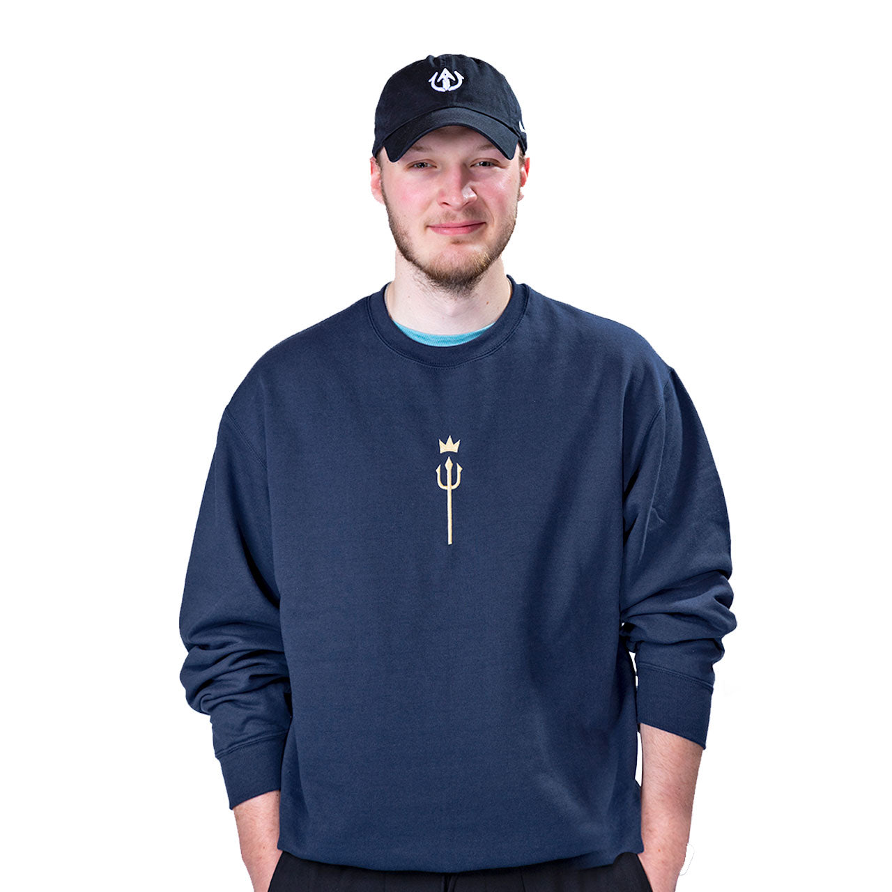 awesamdude King Trident Embroidered Crewneck Sweatshirt